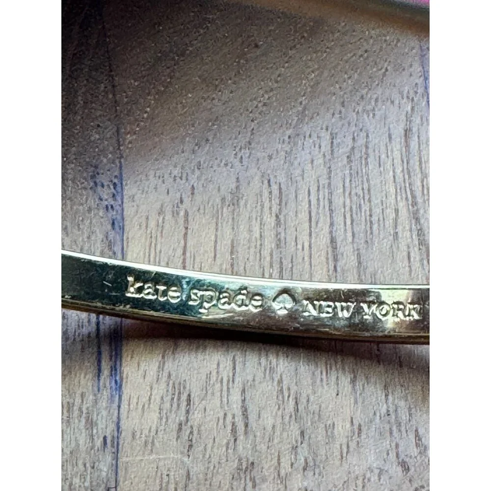 Kate Space Hot To Trot Pink  Gold Enamel Bangle Bracelet - Picture 8 of 8